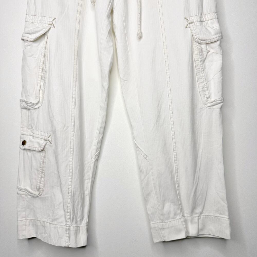 Free People Tahiti Pull On Cargo Pants Tofu White Utility Boho Medium - Picture 6 of 12